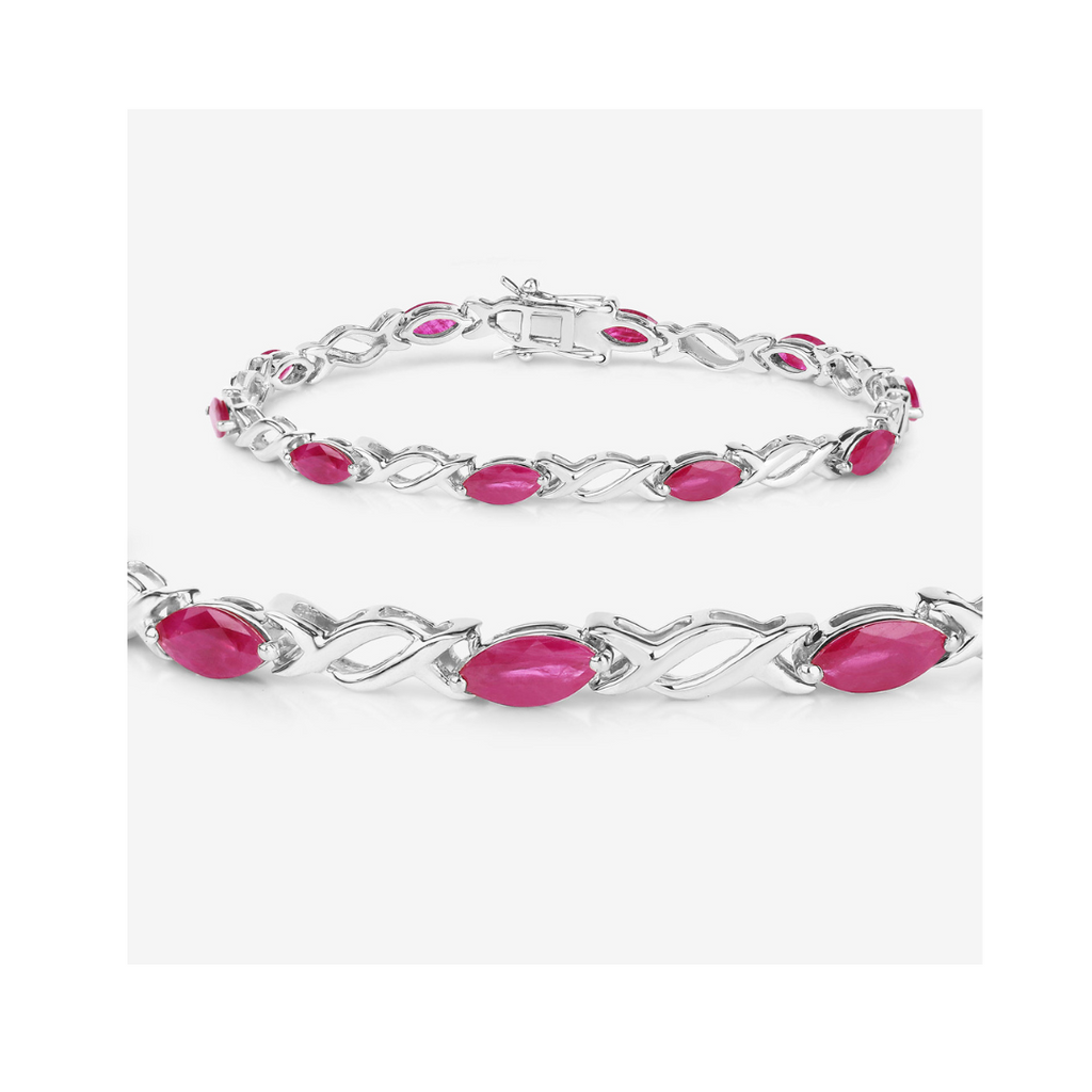 Genuine Ruby Crossover Bracelet