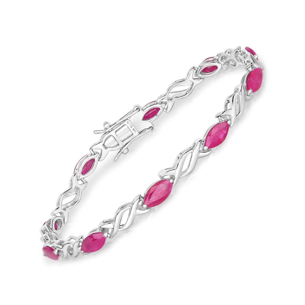 Genuine Ruby Crossover Bracelet