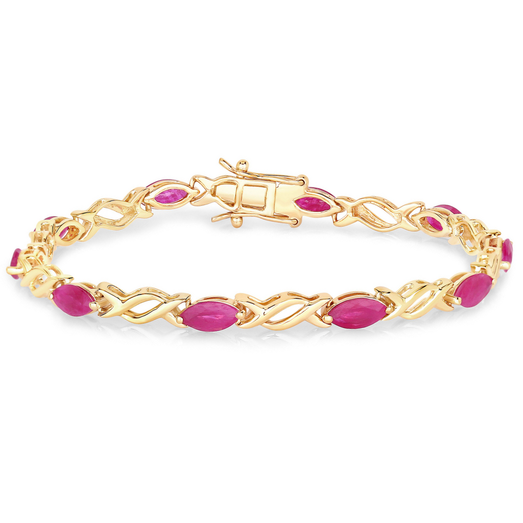Genuine Ruby Crossover Bracelet