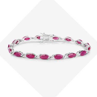 Genuine Ruby 10K Gold Bracelet