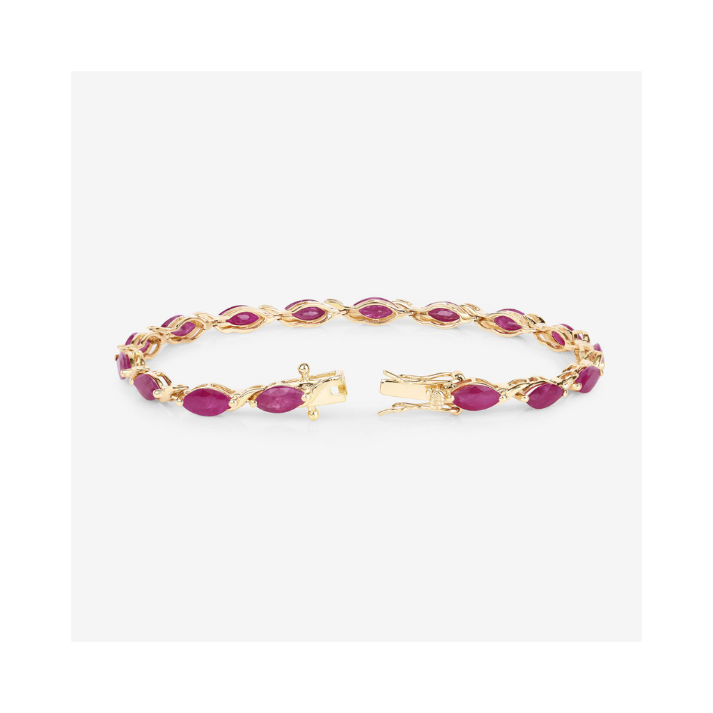 Genuine Ruby 10K Gold Bracelet