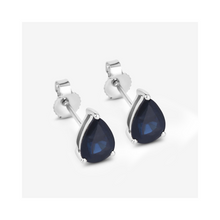 Load image into Gallery viewer, Genuine Blue Sapphire Teardrop Studs Earrings