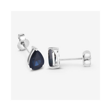 Load image into Gallery viewer, Genuine Blue Sapphire Teardrop Studs Earrings