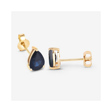 Load image into Gallery viewer, Genuine Blue Sapphire Teardrop Studs Earrings