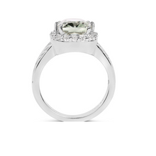 Load image into Gallery viewer, Genuine Green Amethyst Halo Ring