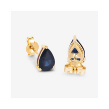 Load image into Gallery viewer, Genuine Blue Sapphire Teardrop Studs Earrings