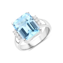 Load image into Gallery viewer, Genuine Blue Statement Topaz Ring