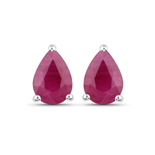 Load image into Gallery viewer, Genuine Pink Ruby 10K gold Earrings