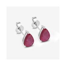 Load image into Gallery viewer, Genuine Pink Ruby 10K gold Earrings