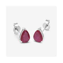 Load image into Gallery viewer, Genuine Pink Ruby 10K gold Earrings