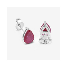 Load image into Gallery viewer, Genuine Pink Ruby 10K gold Earrings