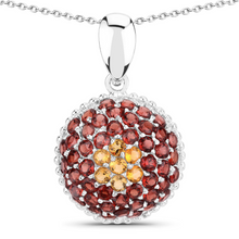 Load image into Gallery viewer, Genuine Citrine Garnet Cluster Necklace