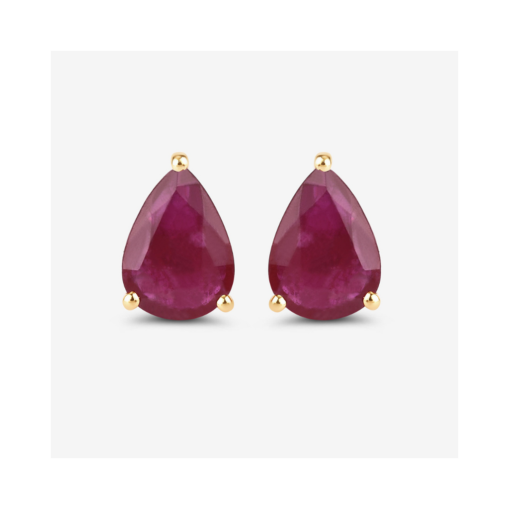 Genuine Pink Ruby 10K gold Earrings