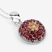 Load image into Gallery viewer, Genuine Citrine Garnet Cluster Necklace
