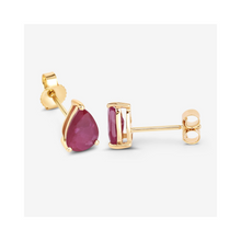 Load image into Gallery viewer, Genuine Pink Ruby 10K gold Earrings