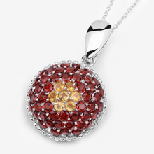 Load image into Gallery viewer, Genuine Citrine Garnet Cluster Necklace