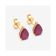 Load image into Gallery viewer, Genuine Pink Ruby 10K gold Earrings