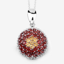 Load image into Gallery viewer, Genuine Citrine Garnet Cluster Necklace