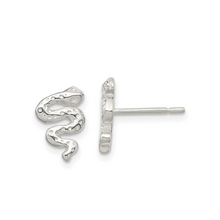 Load image into Gallery viewer, Silver Snake Earrings
