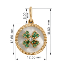 Load image into Gallery viewer, Mother of Pearl Clover Emerald Pendant Necklace