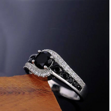 Load image into Gallery viewer, Black Spinel Engagement Ring