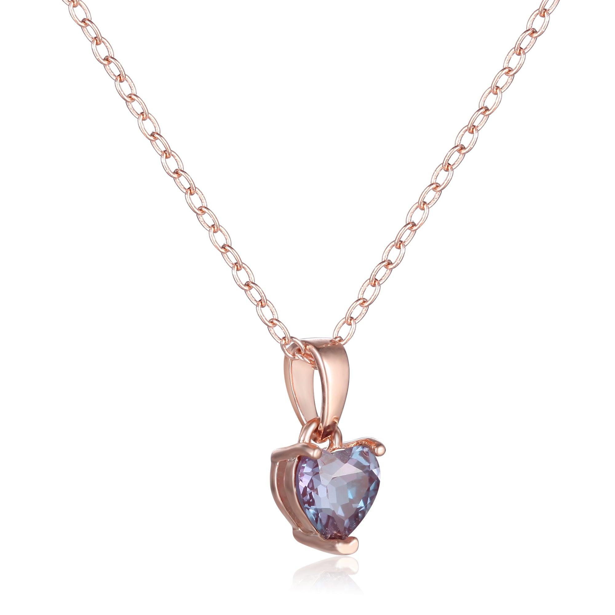 Alexandrite Heart Necklace - FineColorJewels