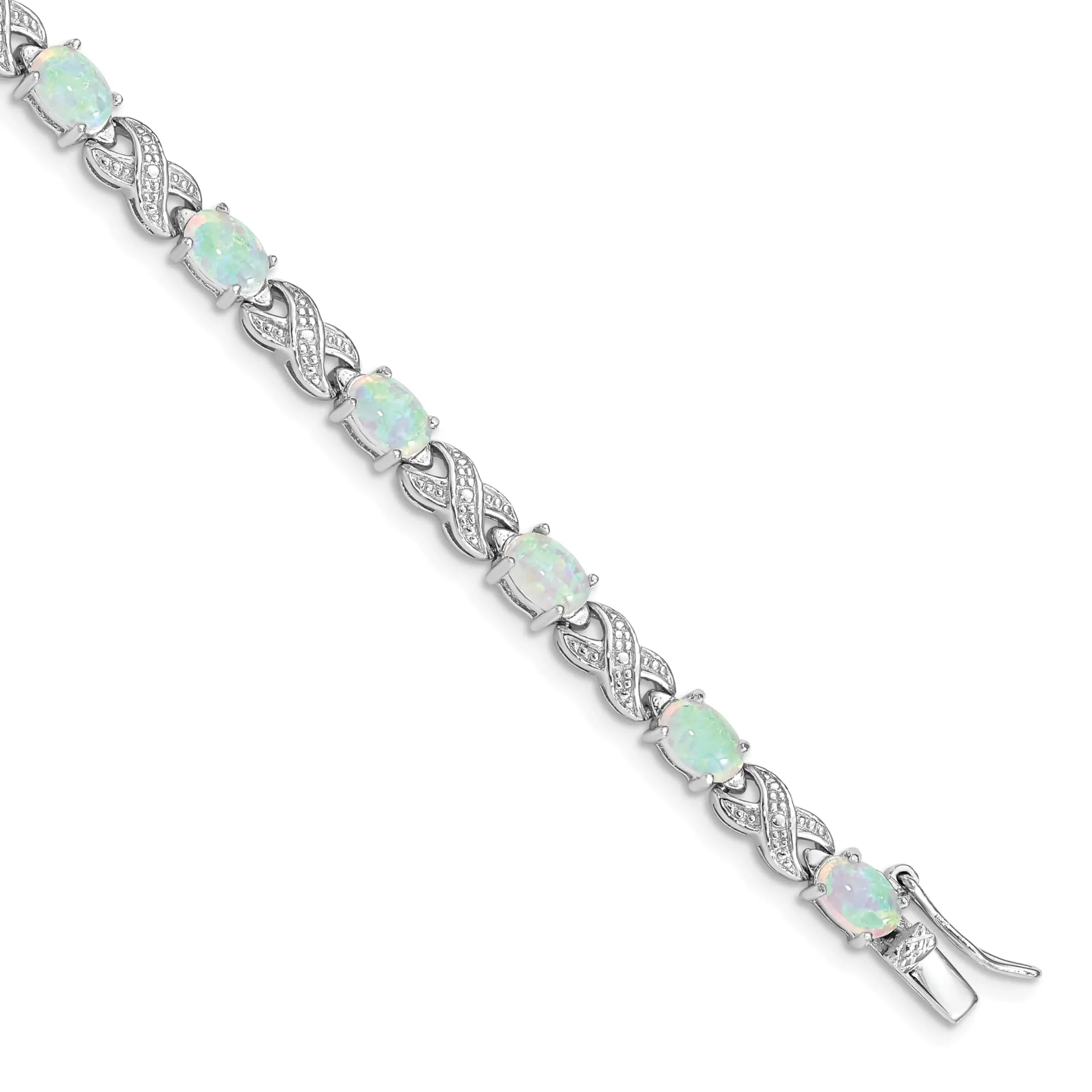 Genuine Opal Sterling Silver XO Bracelet Fine Color Jewels Anniversary bracelet for her,Birthstone bracelet for grandma,Birthstone bracelet for her,birthstone bracelet for mom,bracelet for girlfriend,bracelet for her,bracelet for mom,bracelet for wife,bracelet for women,Gemstone Bracelet,QG