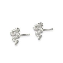Load image into Gallery viewer, Silver Snake Earrings