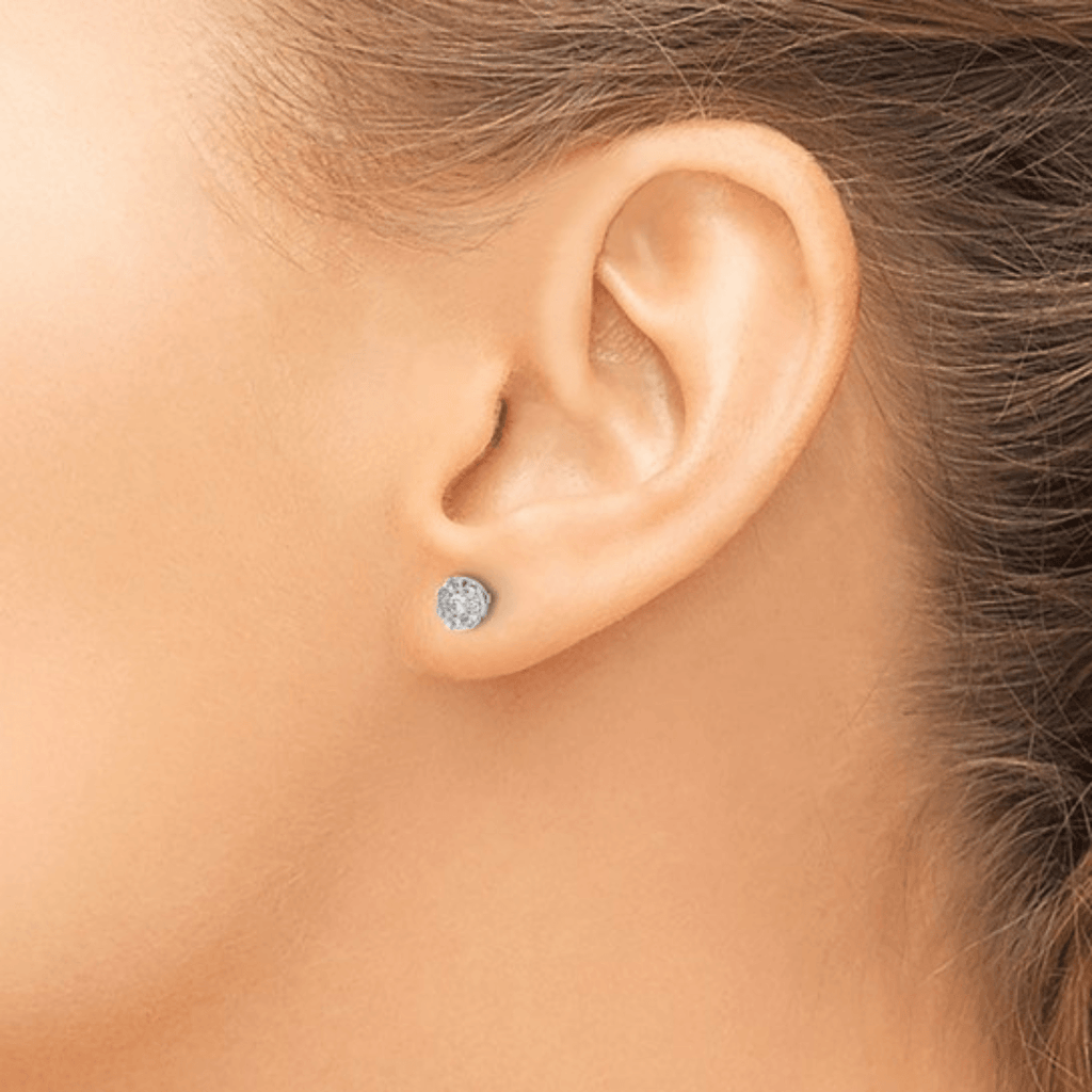 model wearing diamond, diamond stud designs, studs for men