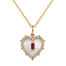 Load image into Gallery viewer, Mother Of Pearl Heart Pendant Necklace