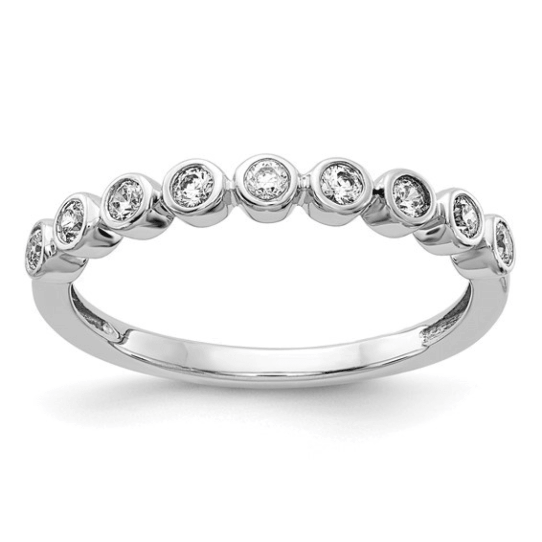 14K White Gold Lab Diamond Half Eternity Ring, wedding ring design, engagement ring design