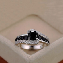 Load image into Gallery viewer, Black Spinel Engagement Ring