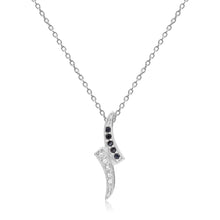 Load image into Gallery viewer, Black Sapphire Dainty Pendant Necklace - FineColorJewels