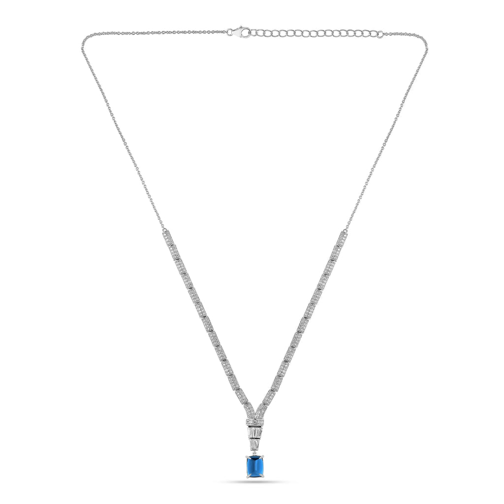 Natural London Blue Topaz Birthstone Necklace