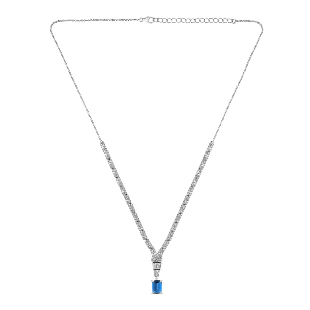 Natural London Blue Topaz Birthstone Necklace