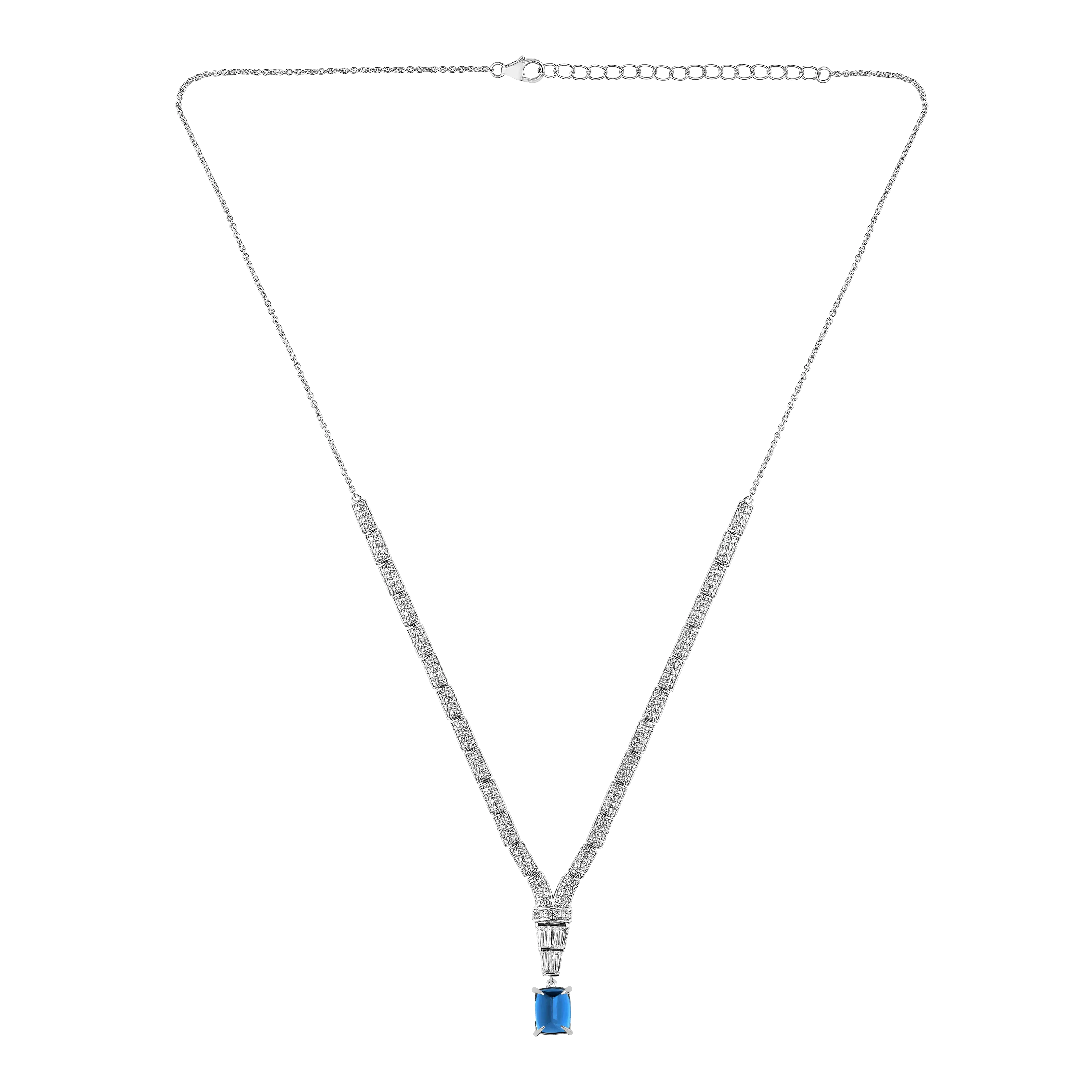 Natural London Blue Topaz Birthstone Necklace