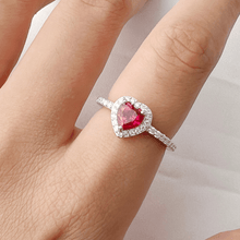 Load image into Gallery viewer, red gemstone ring for women, heart shaped ring
