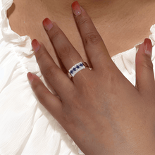 Load image into Gallery viewer,  Half Eternity Ring Sapphire Royal Blue Ring For Women 