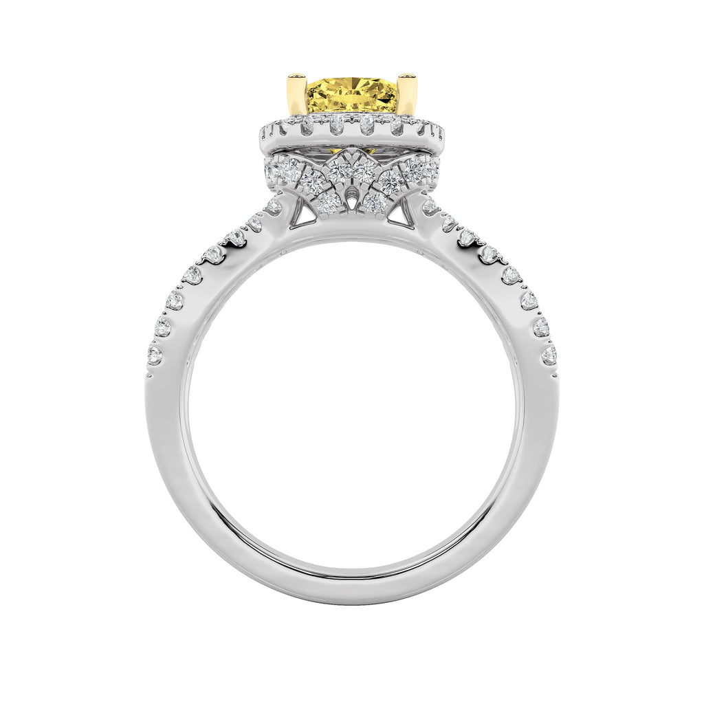 2.25Cttw Elongated Cushion Shaped Lab Grown Diamond (F/VS) Ring in 14K Gold