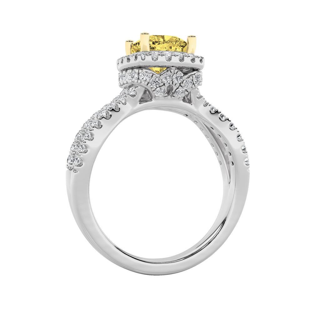 2.25Cttw Elongated Cushion Shaped Lab Grown Diamond (F/VS) Ring in 14K Gold