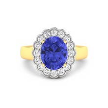 Load image into Gallery viewer, Genuine Diamond and Tanzanite Halo Ring