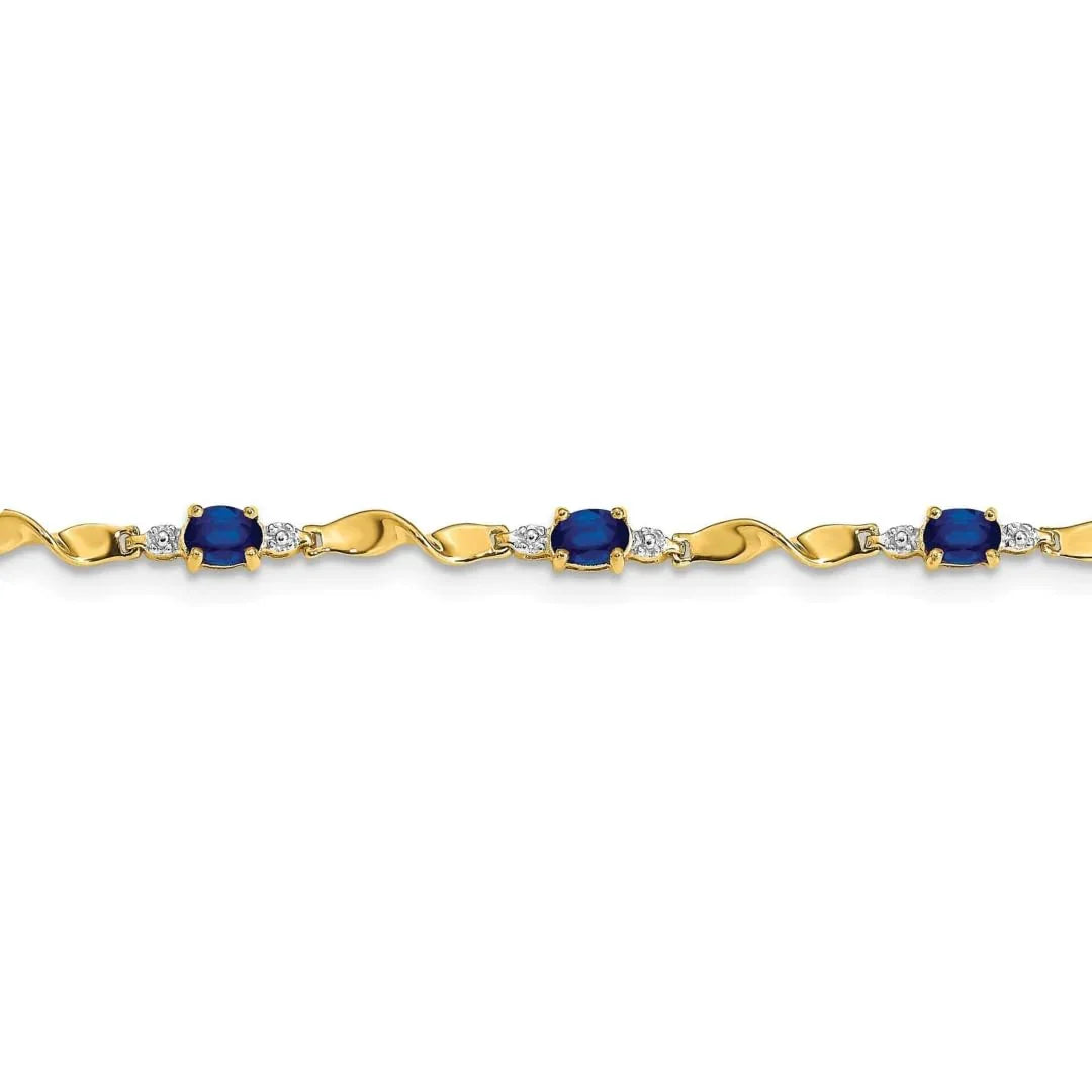 Genuine Sapphire 14K Gold Twisted Bracelet Fine Color Jewels 14k gold bracelet,14k gold dainty bracelet,blue sapphire bracelet yellow gold,dainty 14k gold bracelet,dainty gold bracelet 14k,gold and sapphire bracelet,oval sapphire bracelet,QG,sapphire and diamond bracelet gold,sapphire and diamond bracelet yellow gold,sapphire bracelet yellow gold,sapphire gold bracelet,Twisted bracelet gold,unisex gold bracelet