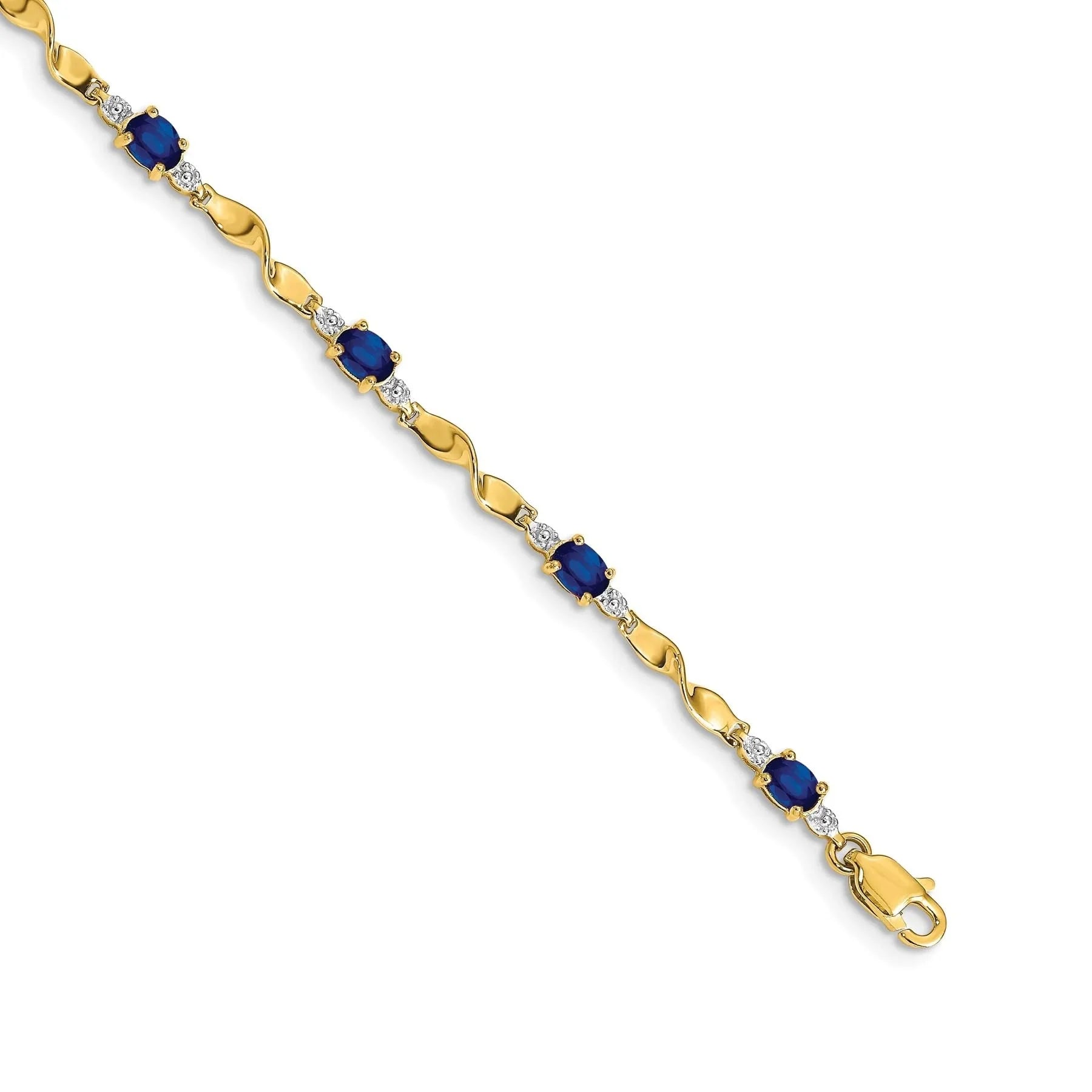Genuine Sapphire 14K Gold Twisted Bracelet Fine Color Jewels 14k gold bracelet,14k gold dainty bracelet,blue sapphire bracelet yellow gold,dainty 14k gold bracelet,dainty gold bracelet 14k,gold and sapphire bracelet,oval sapphire bracelet,QG,sapphire and diamond bracelet gold,sapphire and diamond bracelet yellow gold,sapphire bracelet yellow gold,sapphire gold bracelet,Twisted bracelet gold,unisex gold bracelet