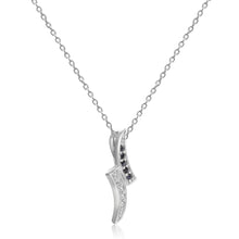 Load image into Gallery viewer, Black Sapphire Dainty Pendant Necklace - FineColorJewels