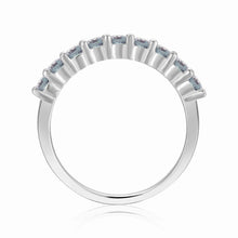 Load image into Gallery viewer,  Half Eternity Ring Silver Stacking Color Change Ring Alexandrite Engagement Ring June birthstone Ring Gift for Her - FineColorJewels