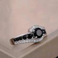Load image into Gallery viewer, Black Spinel Engagement Ring