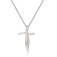 Load image into Gallery viewer, Yellow Sapphire Cross Necklace - FineColorJewels