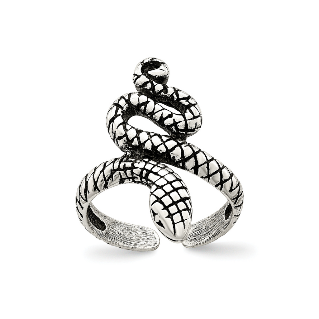 Antiqued Snake Toe Ring