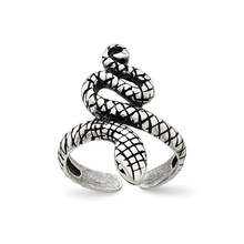 Load image into Gallery viewer, Antiqued Snake Toe Ring