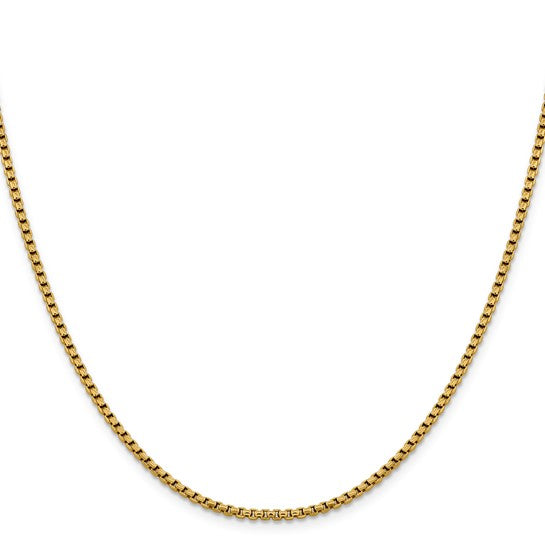 14K Yellow Gold Diamond-Cut Round Box Chain Necklaces for Men and Women